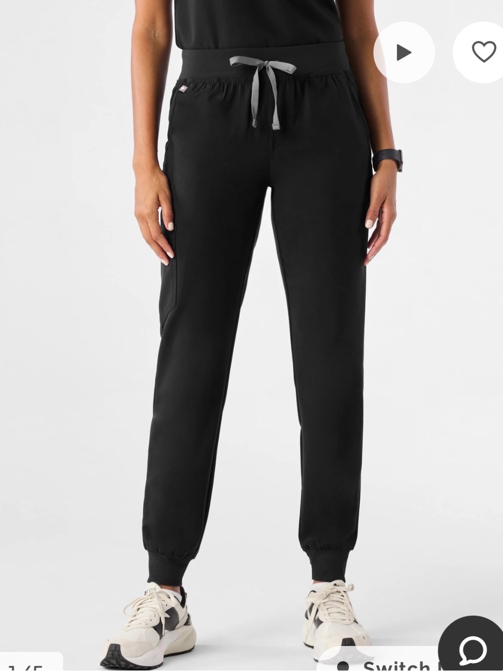 FIGS Pants Womens Medium Black Jogger Scrub Technical Collection Workwear
